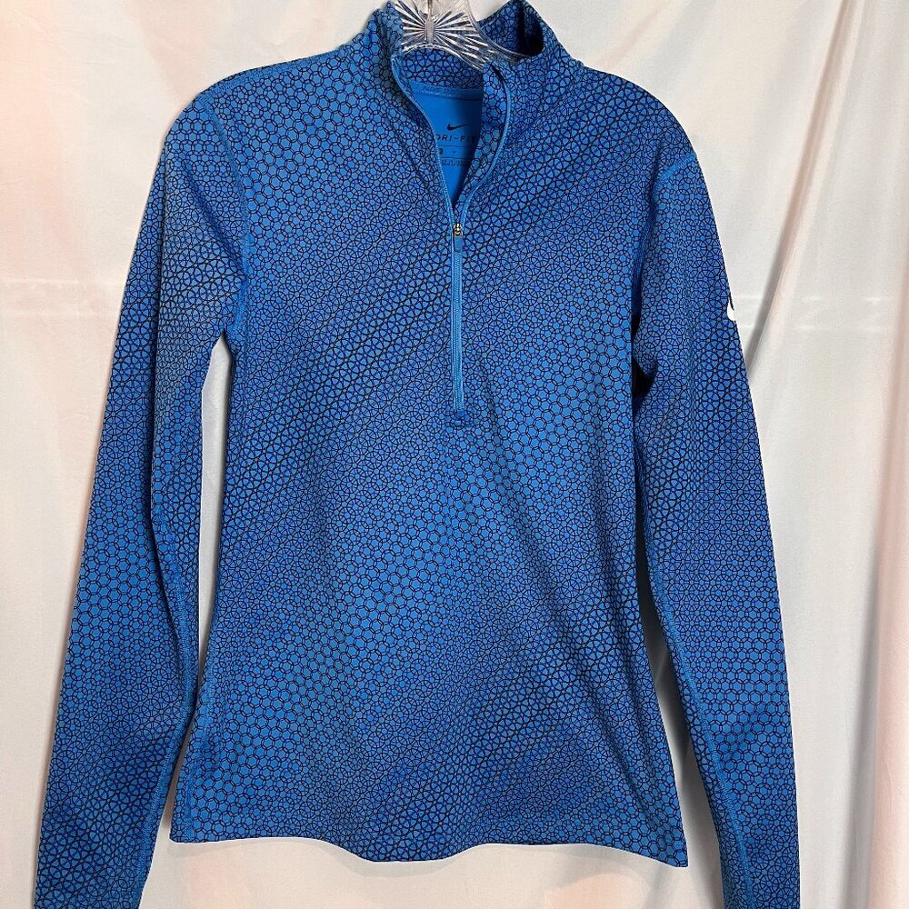 Women's Nike Dri-fit 1/4 zip Long slv Jersey Size M